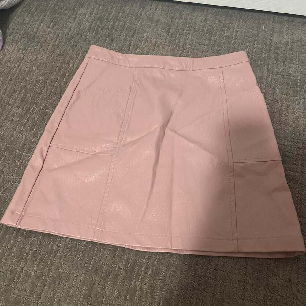 Art Class Faux Leather Pink Mini Skirt